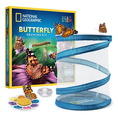 NATIONAL GEOGRAPHIC Butterfly Growing Kit - Butterfly Habitat Kit with