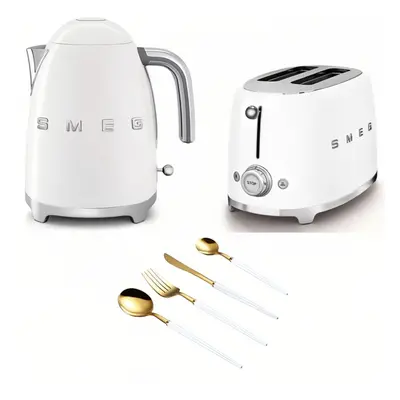 SMEG Kettle and Toaster Bundle with Free Lovii Cutlery Set