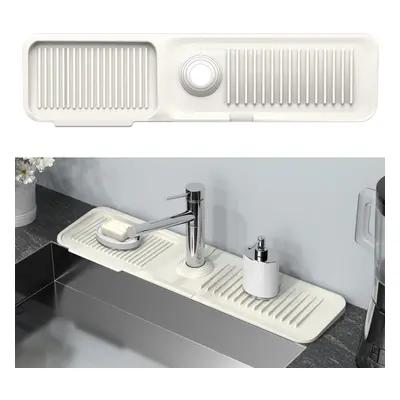 Kitchen Sink Splash Guard Behind Faucet x Inch Toovem Faucet Handle Drip Catcher Tray Longer Sil