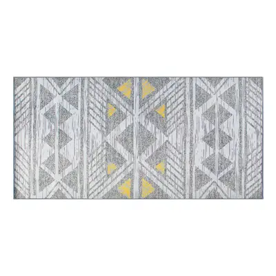 Area Rug x cm Grey with Yellow KARGI