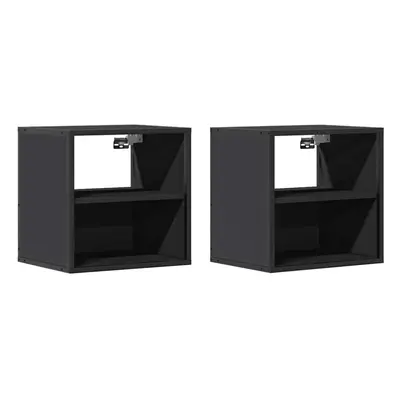 (black, pcs) vidaXL Wall-mounted Bedside Cabinet Black 40x31x39.5 cm cabinet bedside table