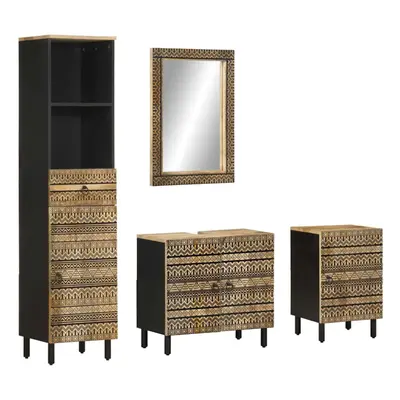 vidaXL Piece Bathroom Furniture Set Solid Wood Mango bathroom cabinet