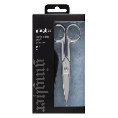 Gingher Knife Edge Craft Scissors 5"-W/Leather Sheath