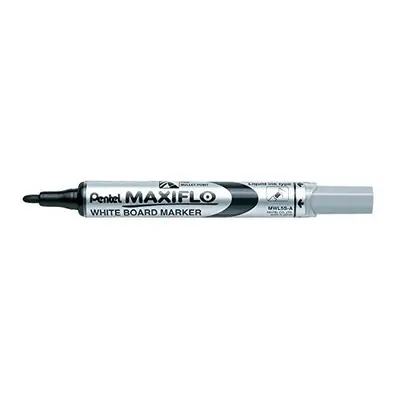 Pentel Maxiflo Dry Wipe Fine Bullet Point Marker - Black (Pack of 12)