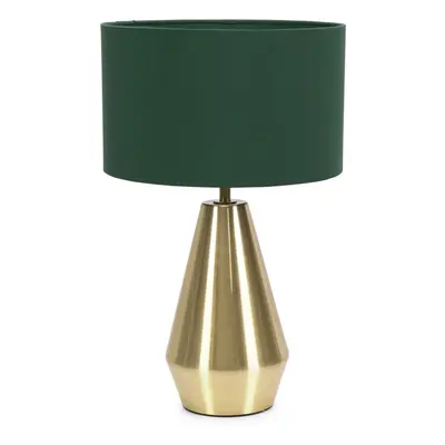 ValueLights Jax Gold Metal Dimmable Touch Table Lamp with Green Shade