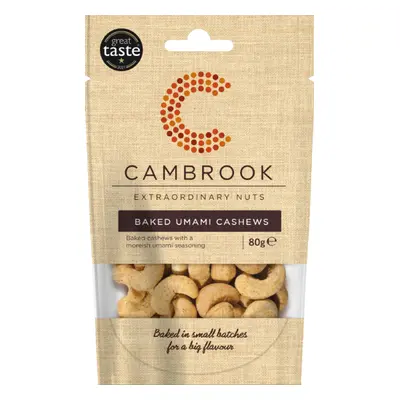 CAMBROOK Baked Umami Cashews 80g (Pack of 9)