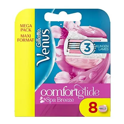 Gillette Venus ComfortGlide Spa Breeze Razor Blades Women, Pack of