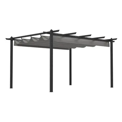 Outsunny x 3(m) Aluminium Pergola Gazebo Garden Shelter w/ Retractable Roof