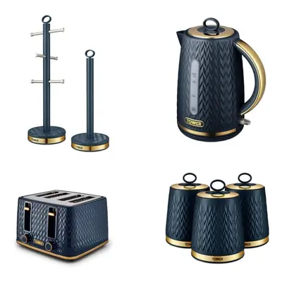 Tower EMPIRE Midnight BLUE Kettle Slice Toaster Canisters Towel Pole Mug Tree