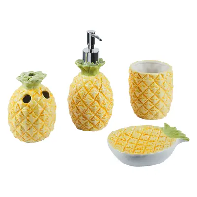 4-Piece Bathroom Accessories Set MAICAO Ceramic Yellow