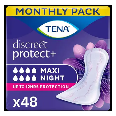 TENA Discreet Maxi Night Incontinence Pad Heavy Bladder Weaknes 48pack