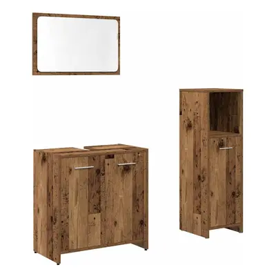 (old wood) vidaXL Bathroom Furniture Set Piece Engineered Wood Storage Multi Colours