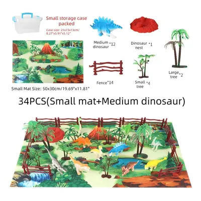 (34 Pcs) 28/33/34/63/65Pcs Multi-style Diecast Dinosaurs Model Play Set Educational Toy with Pla