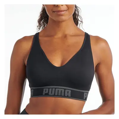 PUMA Women's Seamless Sports Bra Black/Grey X-Large