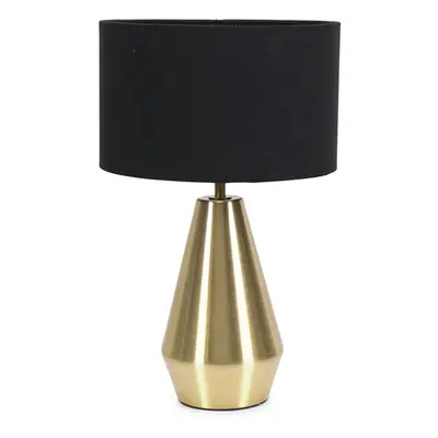 ValueLights Jax Gold Metal Dimmable Touch Table Lamp with Black Shade