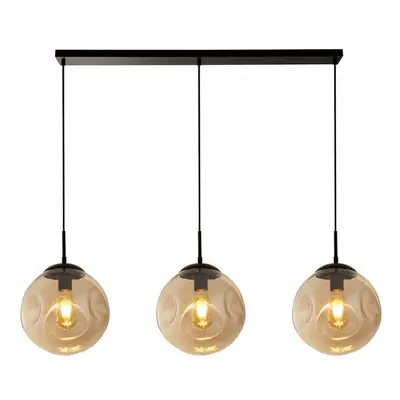 Searchlight Punch Light Bar Pendant, Black, Champagne Punched Glass