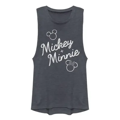 Disney Classic Mickey Signed Together Women's Muscle Tank Denim Blue