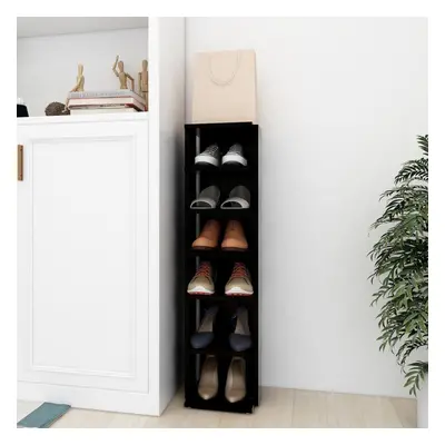 vidaXL Shoe Cabinet Black Chipboard Household Shoe Storage Shelf Rack Set