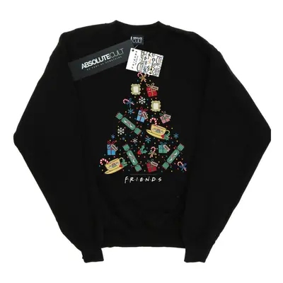 (L, Black) Friends Mens Christmas Tree Sweatshirt