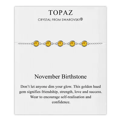 November Birthstone Bracelet Created with Topaz Swarovski Crystals