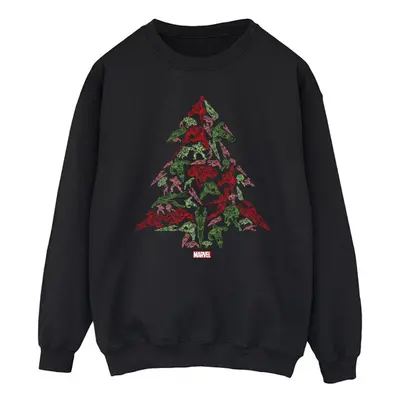 (M, Black) Marvel Mens Avengers Christmas Tree Sweatshirt