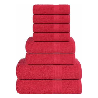 (red) vidaXL Towel Set Piece Tea Towel Hand Towel Wash Towel gsm 100% Cotton