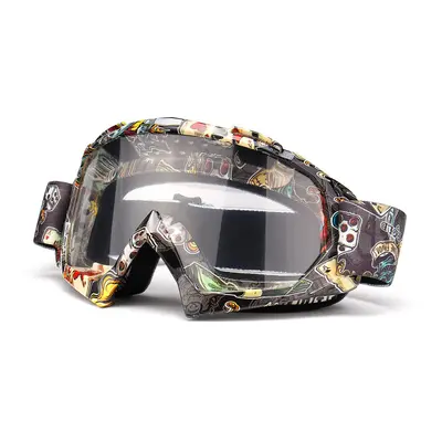 (Clear) Motorcycle Goggles Windproof Racing Skiing Outdoor Sport Glasses