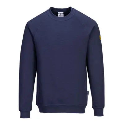 (L, Navy) Portwest Mens Anti-Static Sweatshirt