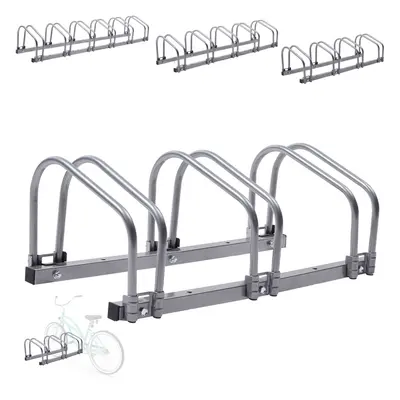 AREBOS Bicycle stand Bicycle Bike Floor Parking Steel Rack (3 Bike Stand Rack)