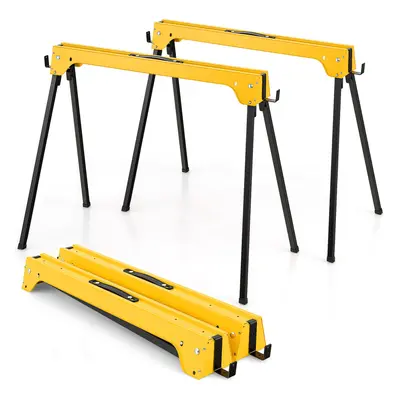 Twin Pack Folding Sawhorses Tool Stands Power Tools Convenient Handle