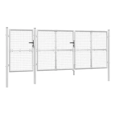 (silver, x cm) vidaXL Garden Gate Lawn Fence Door Mesh Patio Outdoor Gate Galvanised Steel