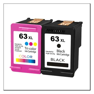 Portable Convenient Compatible with HP63 Ink Box HP2130 Officejet4520 4650, Black Colorful Set A