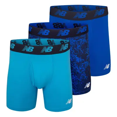 New Balance Men's 6"" Boxer Brief 3-Pack Cadet/Team Royal/Royal Larg