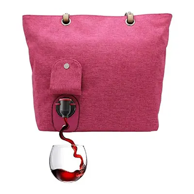 PortoVino City Wine Tote Pink - Fashionable Wine Purse with Hidden, Insulated Compartment, Holds