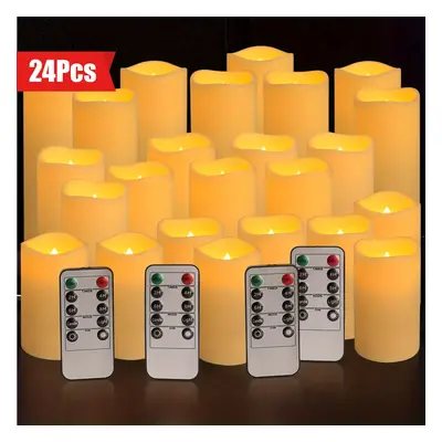 (24pcs) 24pcs Waterproof Outdoor Flameless Candle Lights, LED Candles With Remote And Timer