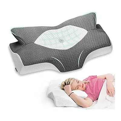 Elviros Cervical Contour Memory Foam Pillow for Neck Pain Orthopedic Neck Pillow for Shoulder Pa