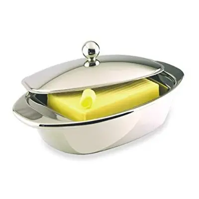 Grunwerg BD-001DW Double Wall Butter Dish, Stainless Steel