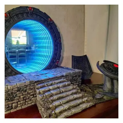 (tan, With Light) Unique Star Gate Book Stand Light Mirror Fantastic Atlantis Universe Cosplay P