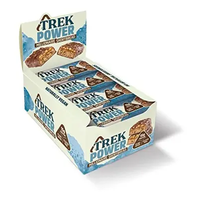 TREK Protein Power Bar Millionaire Shortbread - Plant Based - Gluten Free - Vegan Snack - 55g x 