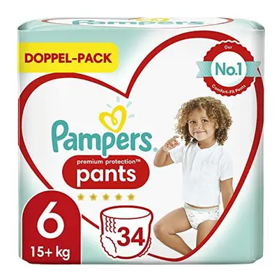 Pampers Premium Protection Pants Size 6, Pants Nappies, kg+, Comfort and Protection with Pampers