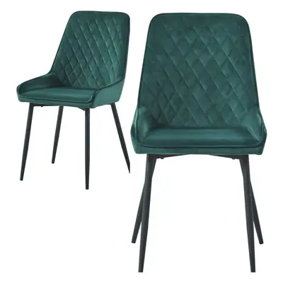 Avery LUXE Green Velvet Dining Chair x2 Velvet Fabric Priced per Pair