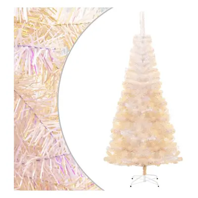 (White, cm) vidaXL Artificial Christmas Tree with Iridescent Tips Green PVC Multi Sizes