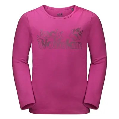 (116) Jack Wolfskin Kids Girls Long Sleeve T Shirt Base Layer Thermal Cotton - Fuchsia