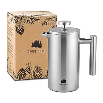 Groenenberg French Press Coffee Maker 0,35 Litre | Cup Stainless Steel Coffee Press | Double-Wal