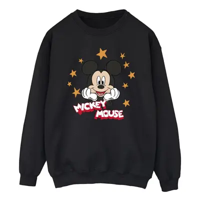 (S, Black) Disney Mens Mickey Mouse Stars Sweatshirt