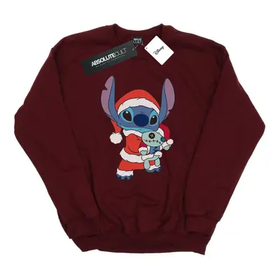 (XXL, Burgundy) Disney Mens Lilo And Stitch Stitch Christmas Sweatshirt