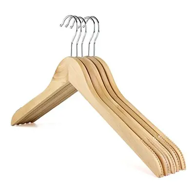 The Hanger Store Wooden Coat Hangers with Non slip Rubber Grips