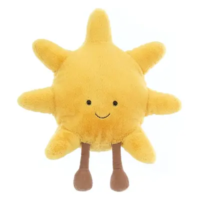 Amuseable Sun Pillow,Yellow Fun Sun Plush Throw Pillow,Kawaii Summer Sunshine Plushie,Sofa Cushi