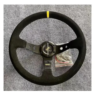 Omp Deep Dish Suede Steering Wheel 350mm/14" - Universal - Fits Boss Kit