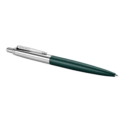 Parker Jotter Ballpoint Pen | Greenwich Matte Green with Chrome Trim | Medium Point | Blue Ink G